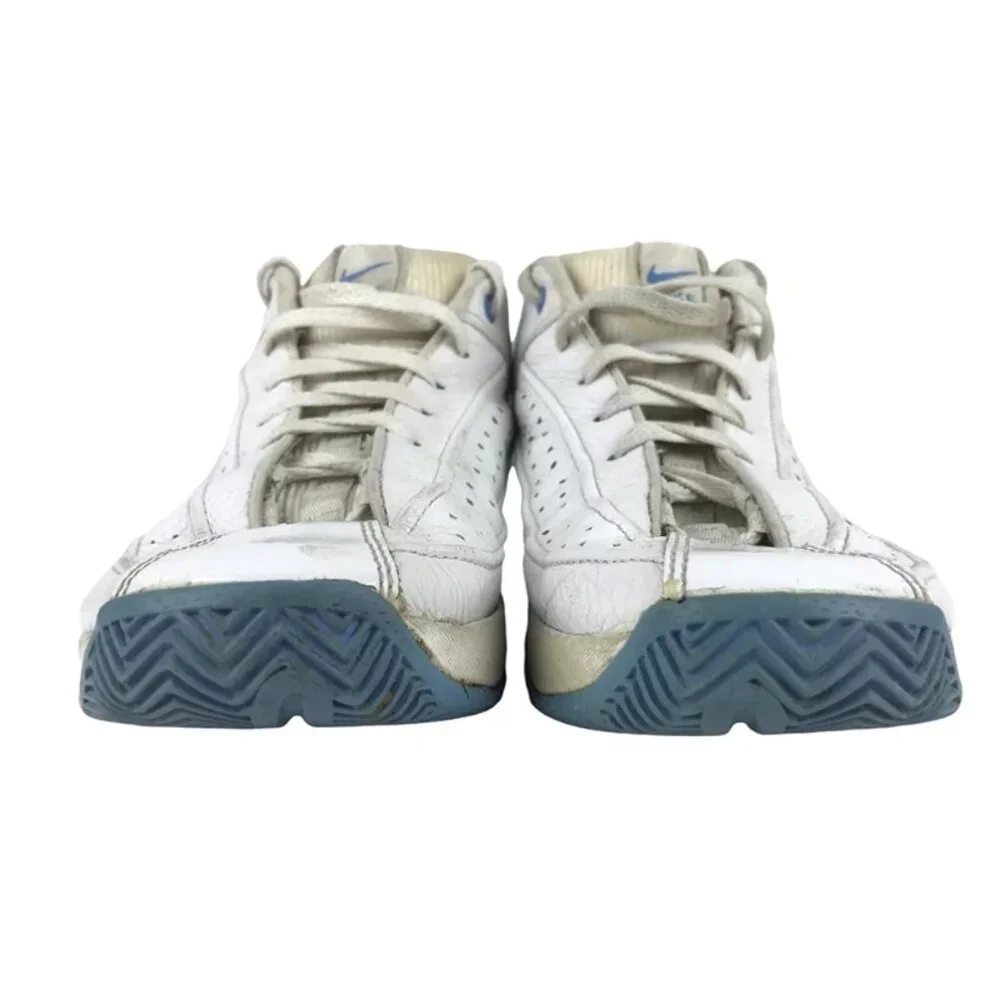Nike Mens White Blue Flight Mid Top Lace Up‎ Sneaker Athletic Shoes Size US 7